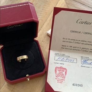 Cartier 18k yellow gold love ring size 51, 5 3/4